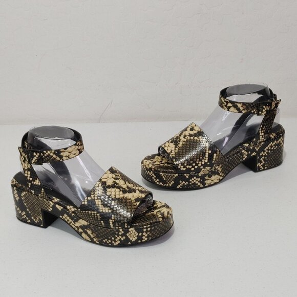 Seychelles Los Angeles Leather Platform Sandals Women's Size 8.5 (Snake … - Picture 4 of 12